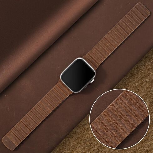 for Apple Watch Band Crazy Horse Genuine Leather Strap 38mm 40mm 41mm 42mm 44mm 45mm 49mm, Magnetic Apple Watch Bracelet Easy to Take Off for men women iWatch Ultra/Ultra2 Series 9 8 7 SE 6 5 4 3 in Saudi Arabia