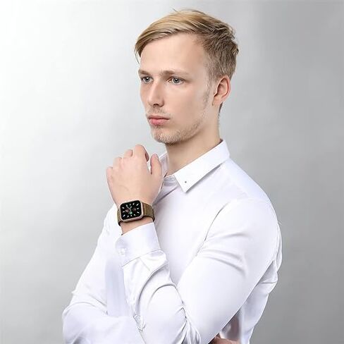 for Apple Watch Band Crazy Horse Genuine Leather Strap 38mm 40mm 41mm 42mm 44mm 45mm 49mm, Magnetic Apple Watch Bracelet Easy to Take Off for men women iWatch Ultra/Ultra2 Series 9 8 7 SE 6 5 4 3 in Saudi Arabia