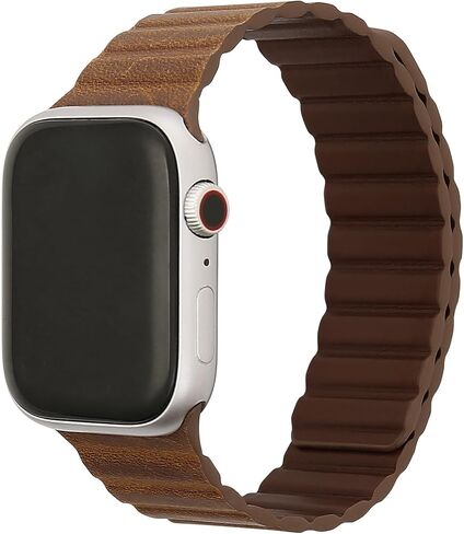 for Apple Watch Band Crazy Horse Genuine Leather Strap 38mm 40mm 41mm 42mm 44mm 45mm 49mm, Magnetic Apple Watch Bracelet Easy to Take Off for men women iWatch Ultra/Ultra2 Series 9 8 7 SE 6 5 4 3 in Saudi Arabia