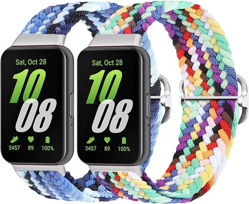 عبوتان من أربطة النايلون لساعة Samsung Galaxy Fit 3، أشرطة نايلون رياضية ناعمة قابلة للتعديل ومسامية متوافقة مع Galaxy Fit 3 Women Men in Saudi Arabia