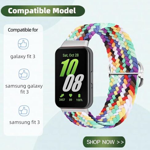 عبوتان من أربطة النايلون لساعة Samsung Galaxy Fit 3، أشرطة نايلون رياضية ناعمة قابلة للتعديل ومسامية متوافقة مع Galaxy Fit 3 Women Men in Saudi Arabia