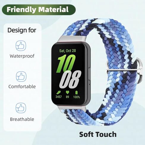 عبوتان من أربطة النايلون لساعة Samsung Galaxy Fit 3، أشرطة نايلون رياضية ناعمة قابلة للتعديل ومسامية متوافقة مع Galaxy Fit 3 Women Men in Saudi Arabia