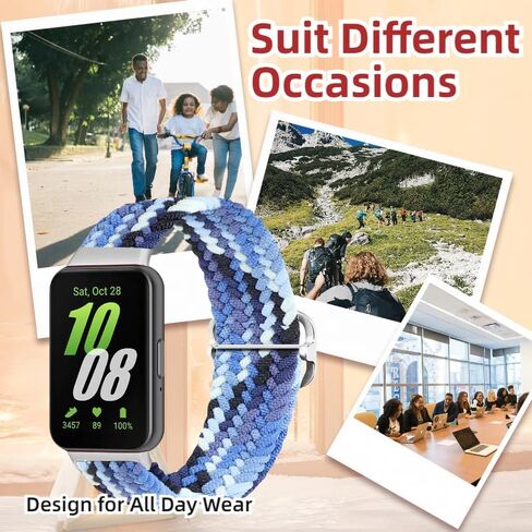 عبوتان من أربطة النايلون لساعة Samsung Galaxy Fit 3، أشرطة نايلون رياضية ناعمة قابلة للتعديل ومسامية متوافقة مع Galaxy Fit 3 Women Men in Saudi Arabia