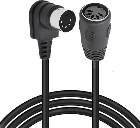 GLHONG MIDI Din Extension Cable, MIDI 5-Pin DIN 90 Degree Angle Male Plug to Female Socket Audio MIDI/at Adapter Cable for MIDI Keyboard Synthesizer, Organ, Electric Piano, MIDI Guitar (50 cm/1.6 FT) in Kuwait