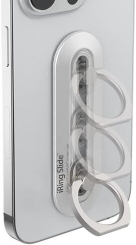 iRing Slide, Made in Korea, Wireless Charging Friendly Phone Holder. Cell Phone Ring Grip Finger Holder and Stand Compatible with iPhone 12,13 & 14 Series, Galaxy, and Other Smartphones (White) in Kuwait