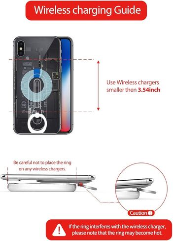 iRing Slide, Made in Korea, Wireless Charging Friendly Phone Holder. Cell Phone Ring Grip Finger Holder and Stand Compatible with iPhone 12,13 & 14 Series, Galaxy, and Other Smartphones (White) in Kuwait