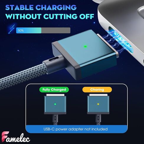 140W USB-C to Magnetic 3 Cable, 2M/6.6ft Compatible with MacBook Air Charger Magnetic, USB-C to Magsafe 3 Cable Fit for MacBook Air 15 Inch, 13 Inch M3 2023, for Mac Book Pro 14" 16" M4 2024 in Saudi Arabia