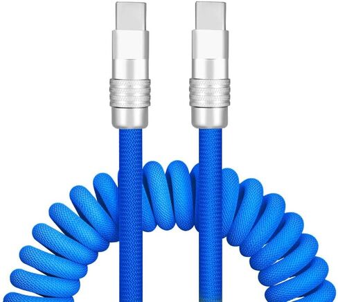 Curly Chubby - Retractable Fast Charging Cable 240W Durable USB A to Type C Charger Cord Port Connector for Phones, Tablets and More, Red, USB-A to Type-C, 1.3FT-2.3FT in Saudi Arabia