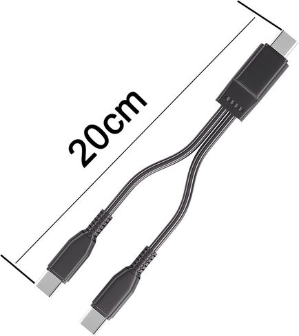 كابل مقسم USB C إلى USB C، سلك إمداد طاقة 2 في 1 مزدوج من النوع C، كابل USB C قصير لأجهزة S23/S22/S20، IP15/16، والهواتف المحمولة والأجهزة اللوحية والمزيد - أسود (قطعتان/0.2 متر) in Kuwait