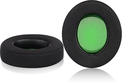 Kraken V2 PRO Earpads, Replacement Mesh Fabric & Memory Foam Ear Cushion Kit Pad Cover for Razer Kraken V2 PRO Headphone ONLY - Oval (Black&Green) in Saudi Arabia