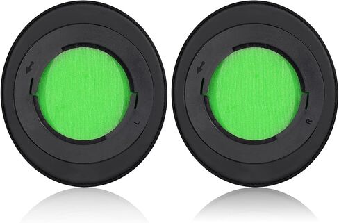 Kraken V2 PRO Earpads, Replacement Mesh Fabric & Memory Foam Ear Cushion Kit Pad Cover for Razer Kraken V2 PRO Headphone ONLY - Oval (Black&Green) in Saudi Arabia