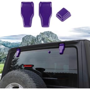 RT-TCZ Tail Door Window Hinge Trim Cover & Rear Rain Wiper Nozzle Decoration Kits Exterior Accessories for 2018-2022 Jeep Wrangler JL JLU,Pink