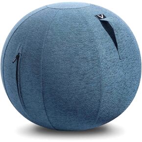 Vivora Luno Exercise Ball Chair, Pacific Cover, Chenille, Max Size (25 to 26 inches), for Home Offices, Balance Training, Yoga Ball