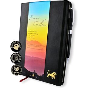 Guided CBT Anxiety Relief Journal for Mental Health Therapy, Mindfulness Self Care Prompts, Gratitude & Habit Tracker, Wellness Gift Diary Notebook (Pen Now Included)