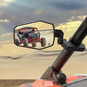 KEMIMOTO UTV Side Mirrors, UTV Mirrors for 1.65-2 inch Roll bar Compatible with Polaris RZR, Can-Am Maverick X3, Pioneer, Talon, Kawasaki Teryx, Gator, CFMOTO, Multi-Adjustment Convex Mirrors