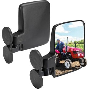 KEMIMOTO Magnetic Tractor Side Mirrors, 114 Lbs Magnetic Side Mirrors for Tractors, Forklifts, Lawn Movers, Small Dozers, Lift Trucks, Compatible with John Deere, Kubota, Toyota, CASE IH