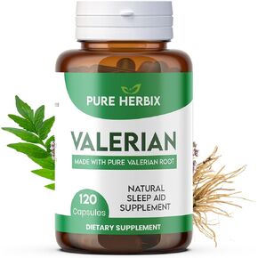 PURE HERBIX Valerian Root for Sleep Capsules, 120 Count, Valerian Root Extract Supplement 500mg in Saudi Arabia