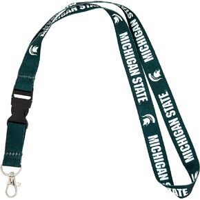 Desert Cactus Michigan State University Spartans MSU Car Keys ID Badge Holder Lanyard Keychain Detachable Breakaway Snap Buckle (Green - Michigan State)