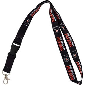 Desert Cactus Philadelphia Flyers NHL National Hockey League Car Keys ID Badge Holder Lanyard Keychain Detachable Breakaway Snap Buckle (Lanyard 1 - Black)