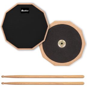 Practice Pad 8 Inches, Silent Practice Drum Pad 2-Sided With Drum Sticks (Blue)