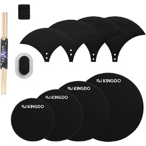 Kingdo Drum Mute Pads Set With Cymbal Pad and Snare Drum Pad,Foam Drum Silencer Pads fits 10", 12", 14", 16" Drum,and 14", 16" 18", 20" cymbal