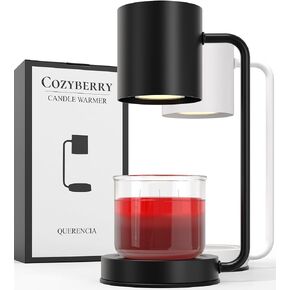 Cozyberry® Querencia™ Candle Warmer Lamp, Compatible with Yankee Candle Large Jar, Metal, Candle Lamp, 110-120V, Dimmable Candle Melter, Candle Warmer Lamp, Small & Large Size Jar Candles (Black)