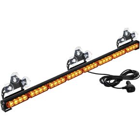 ASPL 36" 32LED Traffic Advisor Light Bar Warning Emergency Strobe Light Bar Directional Flashing Emergency Caution Lighting Led Safety Lights with 16 ft Straight Cord (Amber/White)