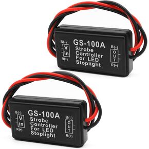 RBOKO 2 قطعة 12-30 فولت ضوء الفرامل القوية، وحدة فلاش LED وحدة تحكم فلاش ستروب لضوء الفرامل ضوء إيقاف الذيل، الدراجات النارية، ضوء الفرامل الذيل للسيارات