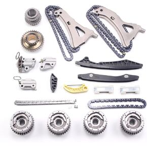 AUCERAMIC Engine Timing Chain Kit Camshaft Adjuster Sprockets Compatible with Mercedes Benz M278 CLS550 E500 E550 GL450 GL500 X166 GL550 GLS550 CL550 GLE500 ML500 W166 W212 W222 4.7L V8 Turbo