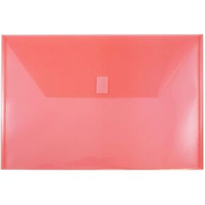 JAM PAPER Plastic Expansion Envelopes with Hook & Loop Closure - #10 Booklet Wallet - 5 1/4 x 10 with 1 Inch Expansion - Assorted Colors - 6/Pack