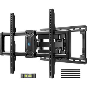 Pipishell Full Motion TV Wall Mount for 42-85 inch Flat Screen LED TV up to 132lbs Swivel Dual Articulating Arms Tilt TV Mount, Tool-Free Tilt TV Bracket Max VESA 600x400mm, Fits 8" 12" 16" Wood Studs