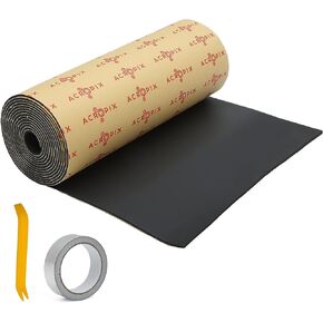 ACROPIX 157mil 4mm 18 Sqft Universal Sound Deadening Mat 15.7"x165.3" Foam Heat Damping Pad Kit with Foil Tape and Installation Tool Black