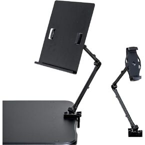 Document Copy Holder and Tablet/Cellphone Holder 2-in-1 (Black), Full Motion, Pull to Adjust Height, Angle and Direction