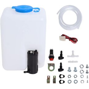 Swess Car Windshield Washer Pump Universal Reservoir Kit 99300 Fluid Reservoir Tank Bottle with Pump