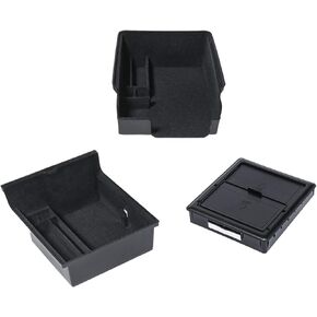Carwiner 4 PCS Center Console Organizer Tray and Cup Holder Insert Compatible for 2021-2023 Tesla Model 3Y, Flocked/Silica Rubber Armrest Hidden Cubby Drawer Storage Box Interior Accessories