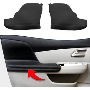 KBH Door Panel Armrest Cover Replacement for Honda Odyssey 2011-2017, Vinyl Leather, Car Door Arm Rest Replace Skin Upholstery, Anti-Scratch, 1 Pair, Black (Leather Part Only)