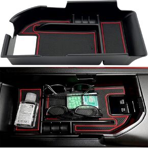 Compatible with Camry XLE or XSE 2018-2021 2022 2023 2024 & Camry LE SE 2020-2023 2024 Center Console Organizer Tray Accessories, Fit Dual USB Ports（not for 9th 2024 2025 Camry） (Black)
