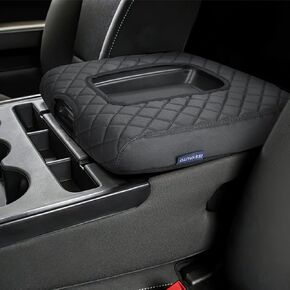ISSYAUTO Center Console Cover Compatible with Silverado Sierra 2014-2018 with 40/20/40 Jump Seat Leather Armrest Cover (ONLY for Split Bench Seat Console)