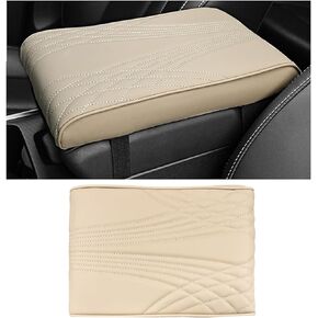 Ziciner Car Center Console Cover, 12.6" x 8.5" Leather Memory Foam Armrest Cushion Protection Pad, Waterproof Hand Rest Pillow with Height Increase, Universal Accessory for Most Car (Black)