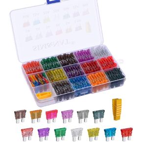 130PCS Standard Blade Car Fuse Assortment, SIM&NAT 1A 2A 3A 4A 5A 7.5A 10A 15A 20A 25A 30A 35A 40A Auto Medium Blade Fuses Kit - ATC/APR/ATO/ATS Automotive Fuse Assortment