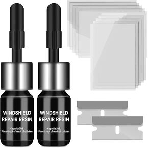 مجموعة إصلاح شقوق الزجاج الأمامي من BIOPRONEXT - عبوتان من مجموعة أدوات إصلاح زجاج السيارة القوية - راتنج إصلاح الزجاج الأمامي DIY لإصلاح الرقائق والشقوق وشكل النجوم وعين الثيران - طقم إصلاح شقوق النوافذ التلقائي السريع in Kuwait