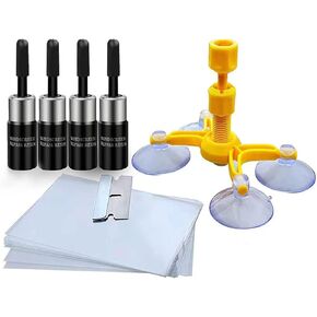 طقم إصلاح الزجاج الأمامي من Echte، طقم إصلاح زجاج السيارة 4 قطع، طقم إصلاح تشققات الزجاج الأمامي، سائل إصلاح الزجاج إصلاح سريع in Kuwait