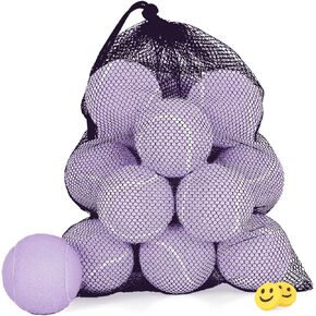 12/18/30/60 Pack Tennis Balls, Training Tennis Balls, Pet Dog Playing Balls, Practice Tennis Balls with Mesh Bag and Shock absorbers for Transport and Beginner Training