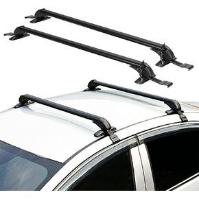 TBVECHI Roof Rack, Universal Car Top Roof Rack Cross Bar Luggage Carrier Adjustable Window Frame Black Roof Bars