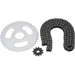RiToEasysports T8F Front and Rear Sprocket Chain,Steel Motor Chain Sprocket Set for Modified Karts Atvs and Mini Motorcycles Electric Bicycle Modification Accessories