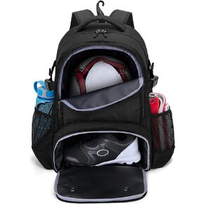 DSLEAF Soccer Bag with Ball Space, Soccer Equipment Backpack with Separated Shoe Compartment for Soccer, Basketball and Volleyball Training