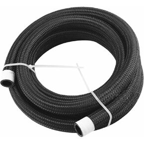 10AN 5 أقدام من الفولاذ المقاوم للصدأ والنايلون المضفر لخط الوقود خرطوم النفط والغاز خرطوم خط الزيت باللون الأسود in Kuwait