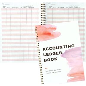 Simplified Accounting Ledger Book - Income and Expense Tracker Log Book for Small Business - Checkbook Registers for Personal Checkbook (1 Pack)