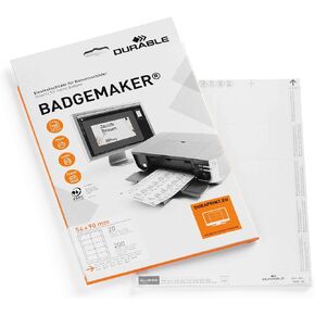 DURABLE Micro-Perforated Badge Inserts for 8003, 8106, 8135, 8138, 8139, Print of Write, 160 Cardstock Refills (145602), 2-1/2 x 3-9/16 inches