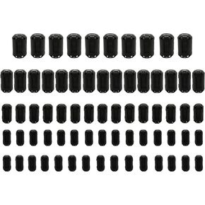 70Pcs Ferrites Clip-on Ferrite Ring Core RFI EMI Noise Suppressor Cable Clip for 3.5mm/ 5mm/ 7mm/ 9mm/ 13mm Inner Diameter Tvs,Speakers,Radio,Audio Equipment Noise Suppressor Video Cable Power Cord